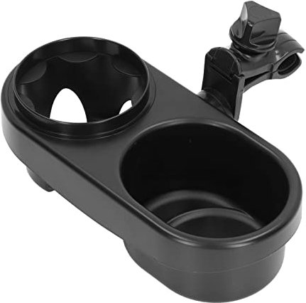 Schwarz Kinderwagen-Getränkehalter, Multifunktions-Doppel-Universal-Kinderwagen-Wasserflaschenhalter, Universal-Kinderwagen-Snack-Tablett-Befestigung für Wasserflaschen-Handys 15 * 10 * 9