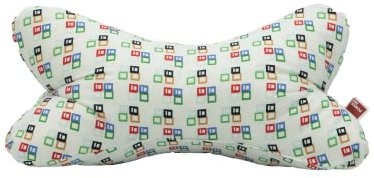 POWER INN Hueso de lectura grande, aprox. 44 x 23 cm, cojín cervical como soporte para libros y cojín de lectura, lavable a 60°, de tela de diseño de alta calidad, 100% algodón (algodón, bloques de