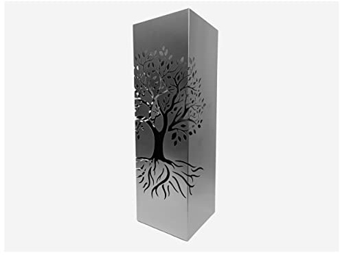 DRW Regenschirm Baum des Lebens, Silber, mit Haken für kleine Regenschirme, silberfarben, 15,5 x 15,5 x 49 cm