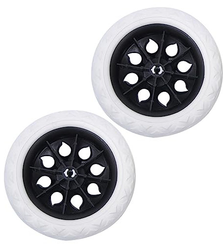 Mobestech 2pcs Wear-resistant Caster Wheels for Shopping Cart Luggage Cart Trolley Portable Heavy Duty Rubber Plate Easy to Install Spare Parts