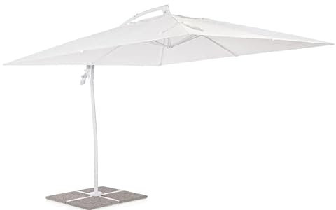 Ombrellone a braccio decentrato ANDORRA 3x3 Bianco-Grigio Chiaro da Giardino