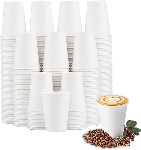 various Vasos de Cartón Desechables Café,Para Expresso de 120ml,100% Biodegradables, Reciclables, Apto Bebidas Calientes y Frias,Ideales para Café, Té, Cumpleaños(120cc/180pcs, Vaso Blanco)