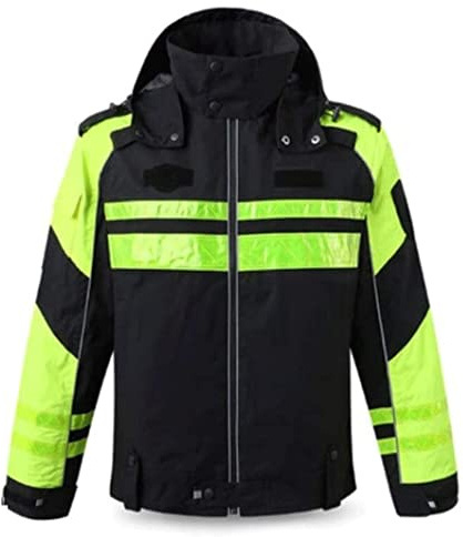 Sicherheitswesten Warnweste Warnschutzweste Radfahren Reflektierender Anzug, Oxford Tuch Sicherheitsjacke Männer Schwarz Winddicht Winter Warme Atmungsaktive Arbeitskleidung Reflektorweste (Color : A