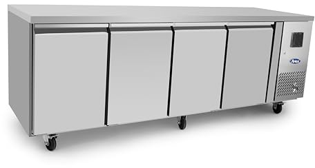 Table Réfrigérée Positive 4 Portes Sans Dosseret - Profondeur 700 - Atosa