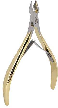 Llave para Cutículas Alicates Ergonómicos para Quitar las Uñas de la Orina Cuchilla Inclinada de Acero Inoxidable para las Entusiastas de la Manicura Femenina (Oro)