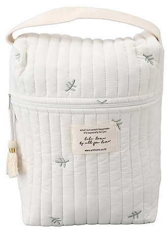 Hapivida Wickeltasche für Unterwegs, Babyflaschentasche (C) | mit Gesticktem Muster, Faltbare, für Babyflaschen, Feuchttücher, Windeln, Früchte, Getränke