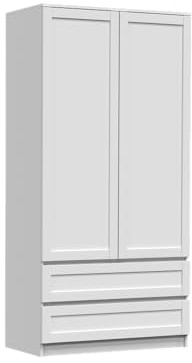 CDF PERRY - Wardrobe 2 doors 2 drawers - Classic style - 90x50x180 cm - Plenty of storage space - Bedroom Wardrobe