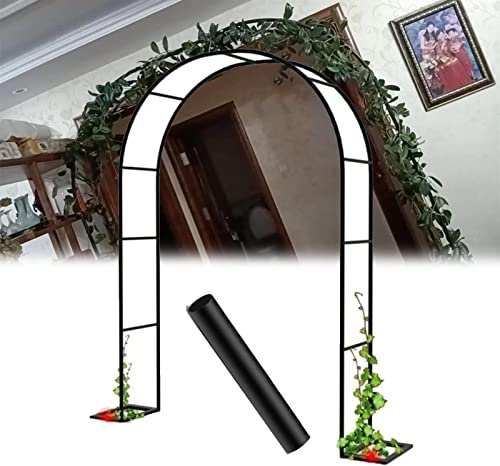 Arche de Jardin,Treillis de Arceau de Mariage,Jardin Archway Résistant aux intempéries for Plantes grimpantes,Robuste et Facile à Installer,avec Socle,Noir/Blanc/Vert,350x220x40CM