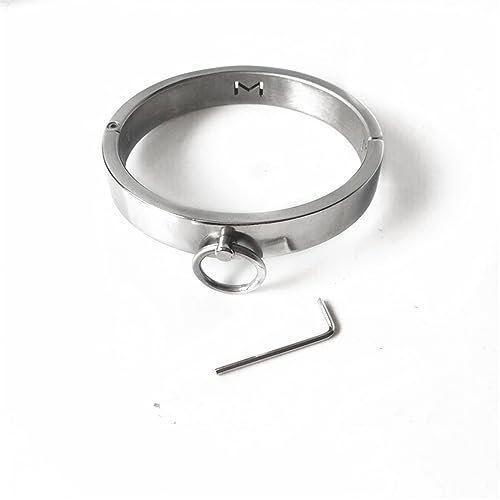 BDSM Abschließbar Halsreif Bondage Edelstahl Halsbänder/Halsband, Metall Sex Slave Kragen Halsfessel Fetisch Werkzeuge mit Vorhängeschloss Erwachsene Sex Spielzeug für Männer Frauen Paare , Weiblich
