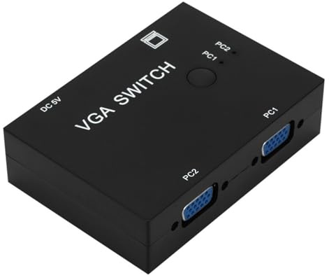 AIRYSSFU Divisor de Interruptor HDMI 2 en 1 Salida VGA Switch Splitter 2 Puertos VGA Video Converter Adapter 1080P VGA Cable Switcher para Reproductor de DVD TV PC