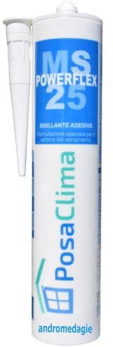 MS POWERFLEX 25 BIANCO 290ML Silicone Sigillante Basso Modulo Neutro per Edilizia, Elastico, Inodore, Senza Solventi, Interni/Esterni, Lattoneria, Facciate, Vetrate