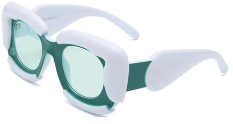 WxuuLTGJR Quadratische Brillengestelle für Herren-Brillengestelle, Persönlichkeits-Sonnenbrillen, UV400-Damen-Brillengestelle, stilvolle Brillengestelle