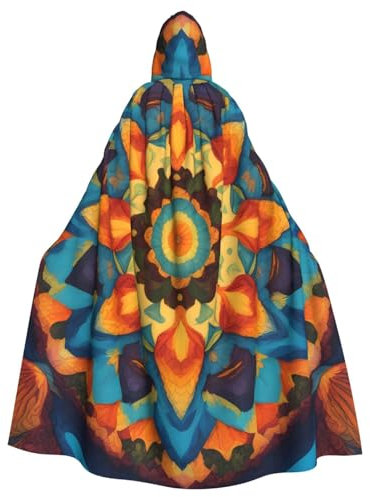 YYHWHJDE Kaleidoskop, Mandala-Muster, für Erwachsene, hochwertiger Kapuzenumhang, geeignet für Halloween, Cosplay-Kostüme, Weihnachten