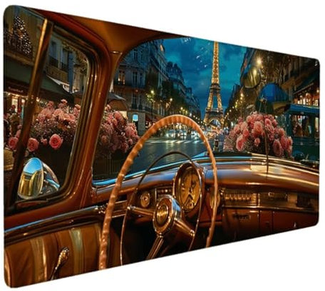 Tapis de Souris XXL 1000x500 sous Main Bureau, Multifonction Mouse Pad pour Gamer, Tapis de Souris Ergonomique, Grand Tapis de Souris pour Les Jeux, la Maison et Le Bureau, Cadeau Rose (Voiture) 0-G
