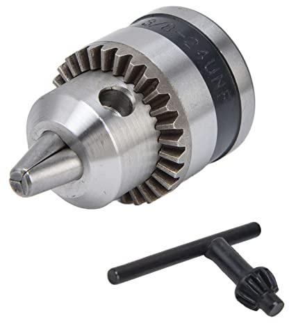 Portabrocas Roscado de 0,6-6 Mm 3/8-24UNF, Portabrocas sin Llave de 3 Mordazas para Perforación de Precisión, Diseño Compacto para Herramientas Eléctricas, Duradero y Versátil