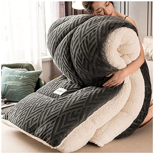 Generisch Dicke, warme Winterdecke, Patchworkdecke, Winterdecke, Dicke Lammkaschmirdecke, schwere Decken für das Schlafzimmer zu Hause, Doppelbett, Kingsize-Bett, Super-Kingsize-Bett,A,220x240cm(5kg)