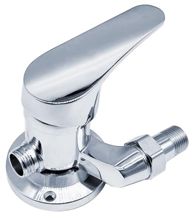 Kalastussaari Shower Mixer Valve Wall Mounted Manual Shower Mixer Valve Control Switch, Chrome Bath Tap for Cold and Hot Water for Bathroom,Silver Single Tap Shower Attachment