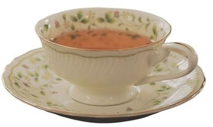 lskdnrufh Taza de café Juego de taza y platillo for café y té de la tarde de lujo inglés de 220 ml, tazas de café con leche rústicas de tacto prémium Taza