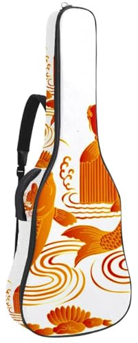 Eslifey Tasche für Akustikgitarre, handgezeichnete Luftballons, verstellbarer Schultergurt, Gitarrenkoffer, Gigbag 101,6 cm, 104,4 cm, 106,7, Mehrfarbig 4, 42.9x16.9x4.7 in, Taschen-Organizer