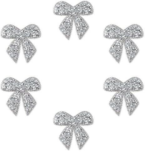 6 Stück Aufbügler Glitzer Bügelbilder Strass Bügelbilder Für Textilien Bügelbilder Schleifen Kristall Patches Zum Aufbügeln Für Jeans Jacken Taschen Rucksäcke Hüte Schuhe Kleidung Kunsthandwerk