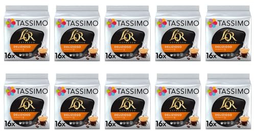Tassimo L'OR Espresso Delizioso Coffee Pods x16 (Pack of 10, Total 160 Pods)