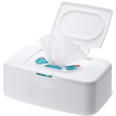 SuBeriYi Feuchttücher-Spenderbox, Feuchttücher-Behälterhalter, Servietten-Aufbewahrungshalter, Behälterbox, staubdichte Toilettenpapierbox mit Deckel, Baby-Feuchttücher-Spender für Badezimmer, Küche,