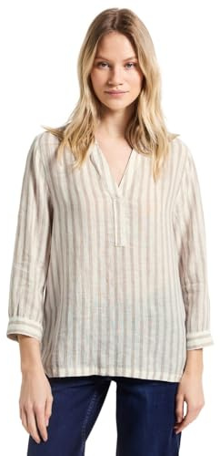 Street One SOL_Striped Splitneck Blouse Dark Moonstone Sand 40