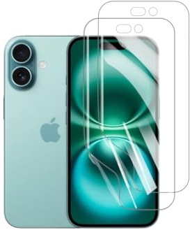 HYVICYROT Pellicola Idrogel Protettiva per iphone 16/15/14pro, 2 Pezzi HD Trasparente Morbido TPU Protezioni Schermo [Non Vetro Temperato]