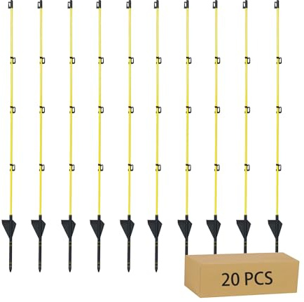 45 inch Fiberglass Electric Fence Posts,Electric Fence Stakes,Yellow 20 pcs