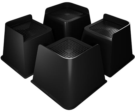 AufuN 4 Stück Möbelerhöhung Betterhöhung, 10cm erhöhen L-förmiges Design Tischhöhe Möbelerhöher Tischerhöher Sofaerhöher für Couch Schreibtisch Sofa Tisch Bücherregal,Stuhlerhöher bis zu 4400Lbs