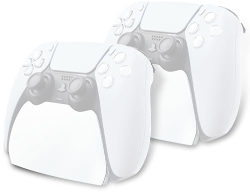 playvital Support pour ps5 Porte Manette Accessoire Socle | Stand Holder avec Coussinet Antidérapant,2PCS-Blanc