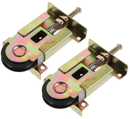 OKUMEYR Lot de Roulettes pour Porte Coulissante de Placard à Roulement à Billes Pom Acier Embouti Réglables Hauteur Compatible Miroir Bois Métal 2 Pièces Usage Quincaillerie Remplacement