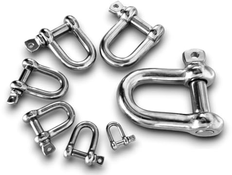 4mm 100 Stück Edelstahl Schäkel D Form für Ketten AISI 316 V4A