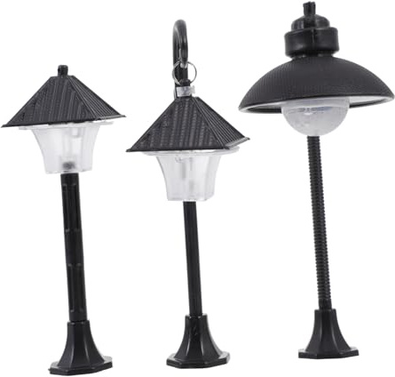 SOIMISS 3 pezzi Modelli Mini Lampioni da Esterno Decorativi per Paesaggio da Lampade Stradali Simulate per Decorazione e Miniature Accessori Casa delle Bambole Design Vario e