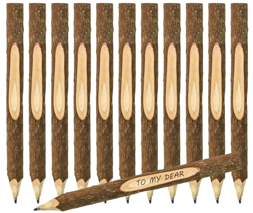 JNEYVIC 12 Pz Matite in legno, 17cm Matite di grafite a forma di albero in legno di betulla Matita in Corteccia di Legno Matiti in legno di grafite Matiti per Bambini Regalo per Studenti, Insegnanti