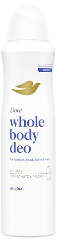 Dove - Déodorant Spray pour Tout le Corps Original - Anti‑Odeurs 72h - Anti‑Traces Blanches - Soin Peaux Sensibles - 0% Alcool - Utilisation Tête en Bas - Sensation de Confort & Fraîcheur - 150 ml