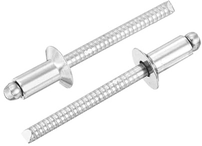 QUARKZMAN 100 Piezas Remache Ciego Acero Inoxidable 304 3/16 x 3/8 Tipo Cabeza Avellanada Abierta Para Bricolaje Chapa Metalica Reparaciones Automotrices Muebles Barcos Y Ductos (Plateado)