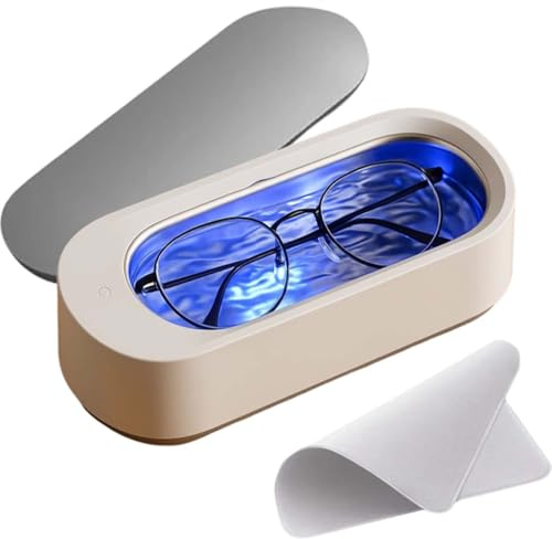 Ultrasonic Cleaner for Glasses, Kompaktes Ultraschallreinigungsgerät für Brillen, Schmuck und Uhren, Effektives Elektrisches Reinigungsgerät für Zuhause und Büro (1 stück)