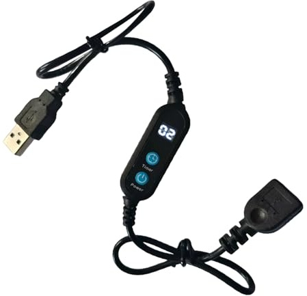 Cable de temporizador de cuenta regresiva USB, adaptador de configuración ajustable, cable de temporizador de extensión USB, para luces LED, lámpara de acuario, bombas de aire, aparatos electrónicos