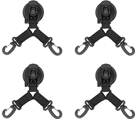 Respicefinem Crochet à Ventouse Ancre de Tente de Camping Robuste avec Conception à Double tête pour Une Utilisation en extérieur 4 pièces Sangle en ABS et Nylon Durable