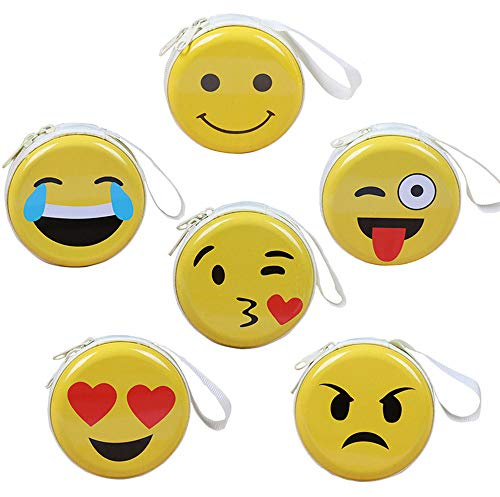 Monedero expresión Mini para niños, Monedero Bandeja Monedero Bolsos de Embrague, Auriculares, Paquete de Almacenamiento de Cable de Datos, Regalo para niño y niñas (Paquete de 6)
