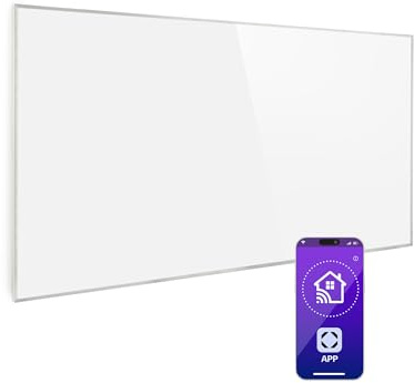 Klarstein Infrarotheizung mit Thermostat, 600W Elektroheizung, Smart Home Infrarotheizung zur Wandmontage, IR mit IoT/WiFi App-Control, Feuchtraum Flach-Heizkörper, CO2-Freie Wand Heizung