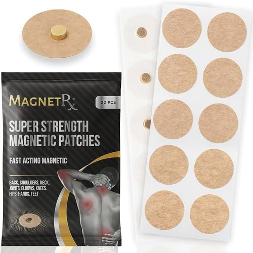 MagnetRX® Parches Magnetoterapia Acupresión - Terapia Magnética con Imanes de Neodimio 3500 Gauss para el Alivio de Dolores - Parches con Imanes Terapéuticos (Pack de 20)