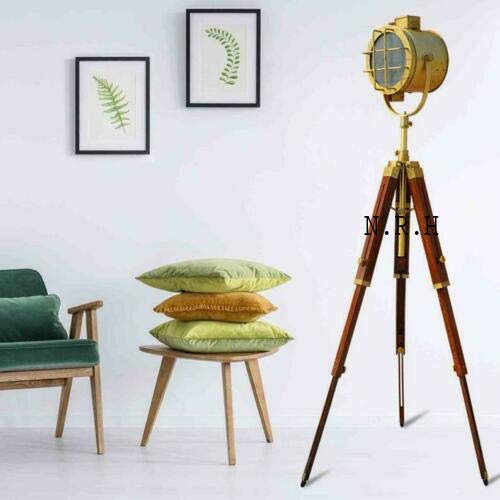 Projecteur de collection sur pied avec trépied en bois pour décoration de maison et de bureau