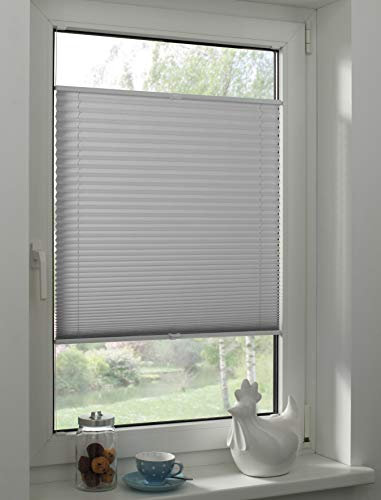Sunpro24 Plissee auf Maß, Blickdichtes Faltrollo, Klemm-Montage, Sonnenschutzrollo, (B) 61-70 x (H) 101-110 cm, Weiß