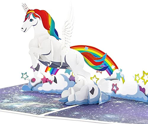 3D Pop Up Geburtstagskarte Popup Karten für Kinder Mama Tochter Schwester Frauen Verlobung Jubiläum Danke Hochzeit, Liebe Pop Up Karten Geschenke für Jungen Mädchen (A-Einhorn)