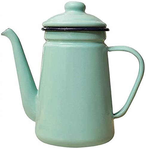 ZHANGZONG Bouilloire INOX Théière en Fonte Bouilloire sifflante Bouilloire émaillée exquise 1L, théière de Bureau de Restaurant Familial, Universelle pour Tous Les Types de plaques de Cuisson/CU