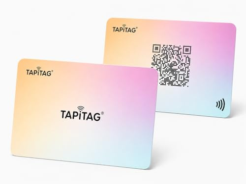 TAPiTAG PVC Digital Business Card – No Subscription Required – Contactless Card with NFC, QR and Online Profile for Networking and Business Events (Shimmy)