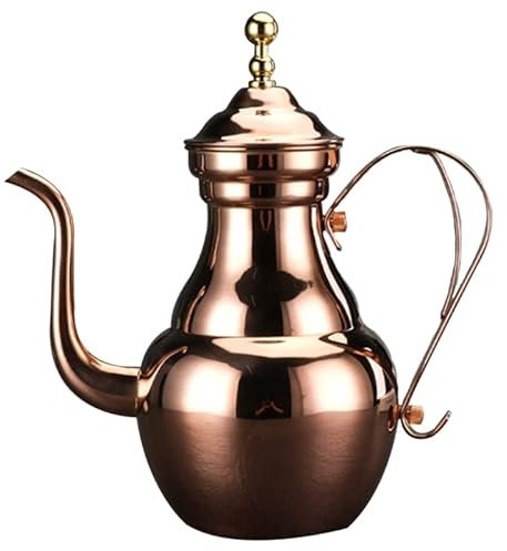 OUMIFA Prensa Café Material de Acero Inoxidable 2 Colores Elija el Hotel de Tetera Estrecha Tetera de té de Boca Largo con la Malla de Filtro macetas de café (Color : Rose Gold)