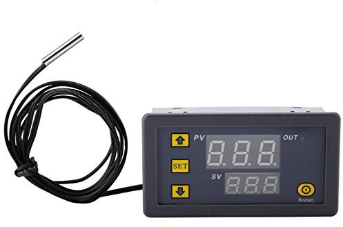 Uadme Digital Thermostat, W3230 DC 24V Digitaler Temperaturregler -20℃~100℃, Digitalanzeige Thermostat-Steuerschalter mit Sensor Sonde, LCD Temperaturregler Meter Regler, Alarm bei Hoher Temperatur